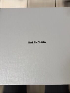 Balenciaga Gray Textured Logo Shoe Box